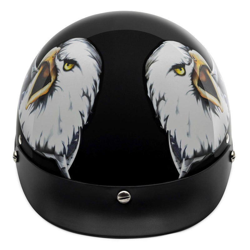 VCAN - V505USA23 Cruiser Patriotic Eagle USA Graphics Motorcycle Half Helmet (Gloss Black, Medium) Gloss Black Usa - Image 4